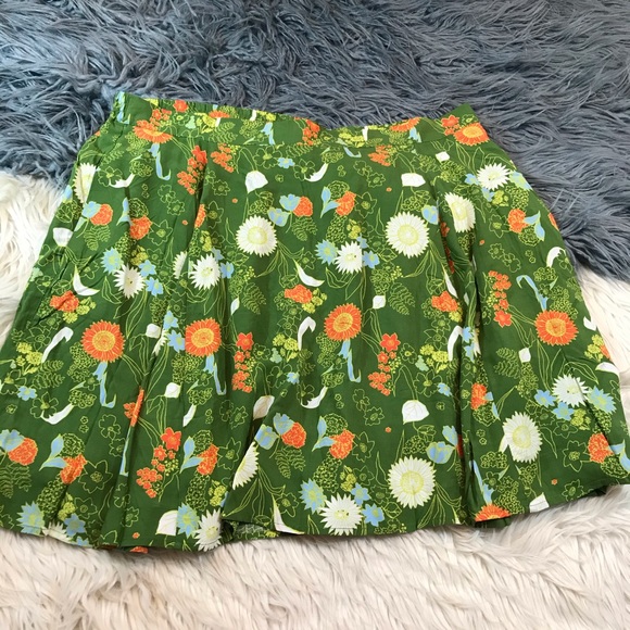 ModCloth green floral skirt - Picture 2 of 7